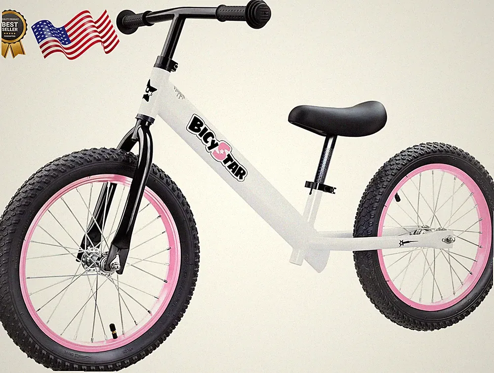 16 Inch Balance Bike Toddler Bicycle Ages 5-8 Air Tires Footrests No Pedals