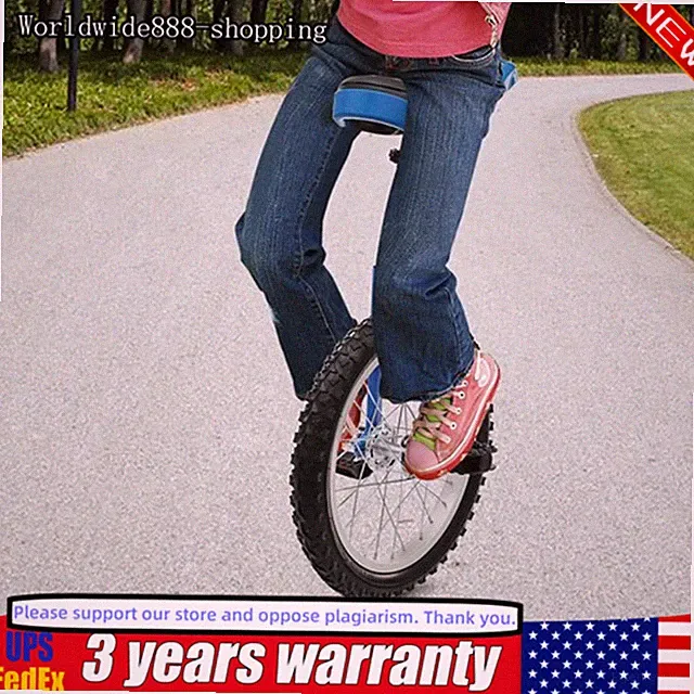 16" Unicycle One-Wheel Bike Kids Adults Beginner Outdoor Sports Self Balancing