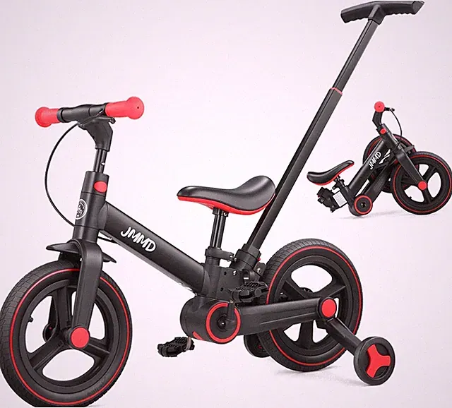 6-in-1 Toddler Bike with Push Handle, 12" Balance Bike & Tricycle for Kids