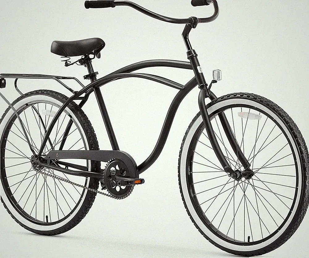 around the Block Men'S Beach Cruiser Bike, Hybrid Bicycle with Rear Rack