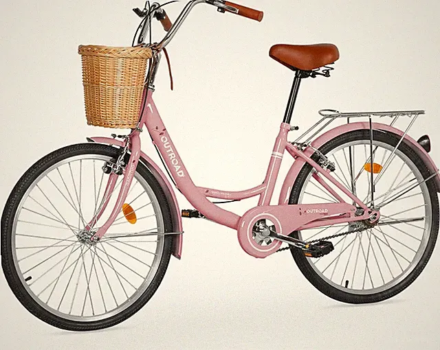 Beach Cruiser Bike for Women and Men, 24 26 Inch Female Commuter Bicycle with Ba