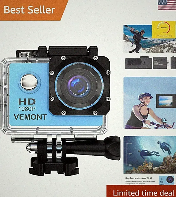 Diving-Friendly 1080P Action Camera with 2-Inch LCD - Perfect for Water Sports