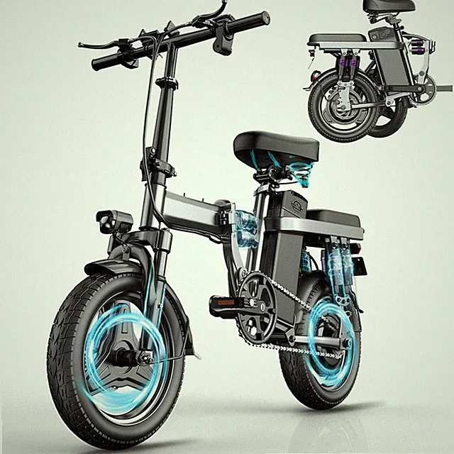 F12 Adult Ebike 500W LCD Display Folding 48V 15AH Electric Bicycle 25MPH 35Mile