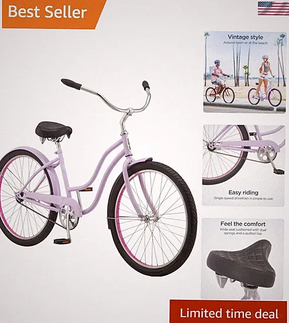 Mikko 1-Speed Adult Cruiser Bike - Easy Ride with Coaster Brake & Padded Seat