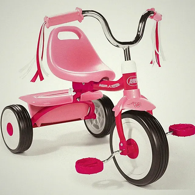 Pink Folding Tricycle Lightweight Toddler Bike Beginner Ride On Fully Assembled