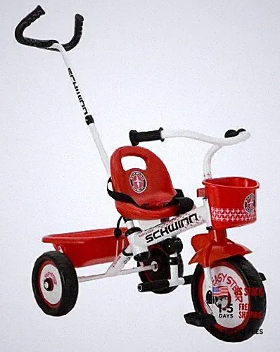 Schwinn Easy Steer Bike for Toddler, Kids Red/White Easy Steer Tricycle