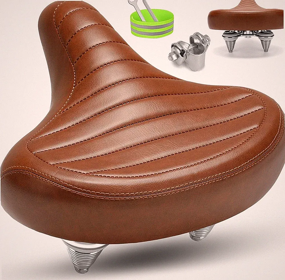 Wide Bike Seat for Men Women Comfort, Large Soft Padded Bicycle Seat Cushion,...